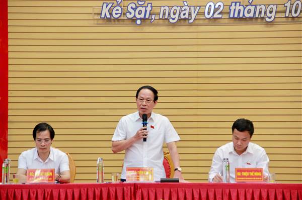 Đồng chí Bí thư Thành ủy Hải Phòng Lê Tiến Châu cùng Đoàn Đại biểu Quốc hội thành phố tiếp xúc cử tri tại xã Kẻ Sặt