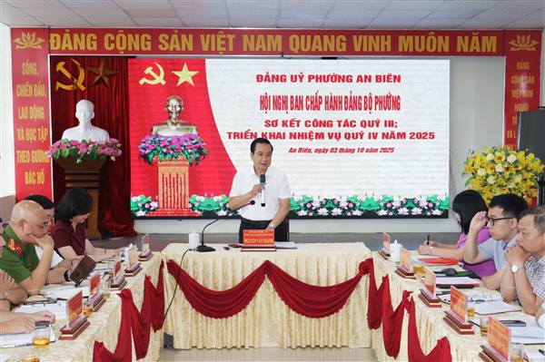 Đảng ủy phường An Biên: Triển khai nhiệm vụ công tác quý IV/2025 và phát động ủng hộ đồng bào khắc phục hậu quả cơn bão số 10