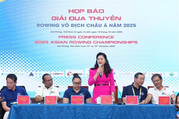 Giải Đua thuyền Rowing Vô địch Châu Á năm 2025 tại Hải Phòng sẽ khai mạc vào ngày 16/10/2025