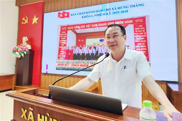 Xã Hùng Thắng quán triệt Nghị quyết Đại hội Đảng bộ xã lần thứ I, nhiệm kỳ 2025–2030 và Nghị quyết số 226/2025/QH15 của Quốc hội