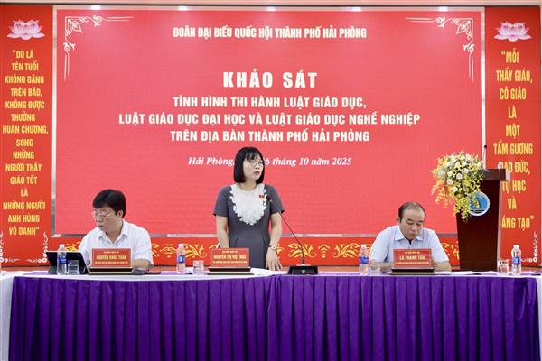 Đoàn đại biểu Quốc hội thành phố khảo sát việc thực hiện các Luật Giáo dục trên địa bàn Hải Phòng