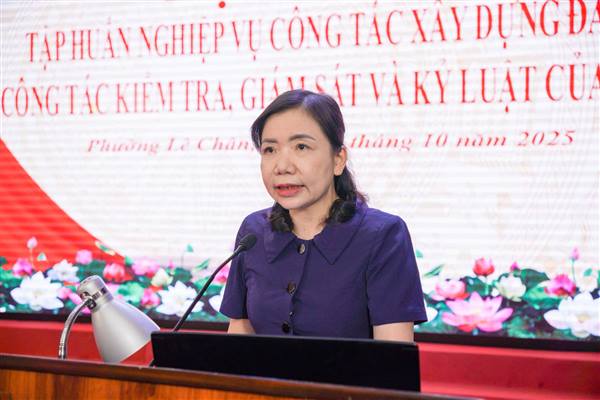 Phường Lê Chân tập huấn nghiệp vụ công tác Đảng, xây dựng chi bộ trong sạch vững mạnh và công tác kiểm tra, giám sát của Đảng