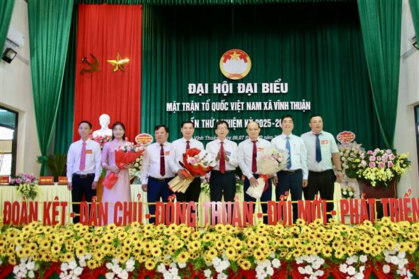 Mặt trận Tổ quốc Việt Nam xã Vĩnh Thuận tổ chức thành công Đại hội đại biểu lần thứ I, nhiệm kỳ 2025–2030