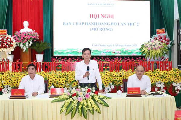 Đảng ủy xã Vĩnh Thuận sơ kết công tác Quý III, triển khai nhiệm vụ trọng tâm Quý IV năm 2025
