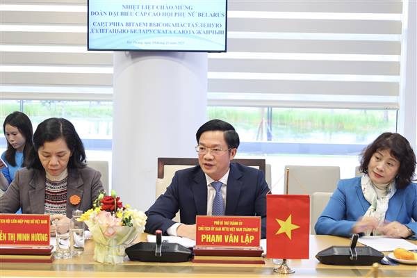 Tăng cường hợp tác, chia sẻ kinh nghiệm trong công tác bình đẳng giới giữa Hải Phòng và Hội phụ nữ Cộng hòa Belarus