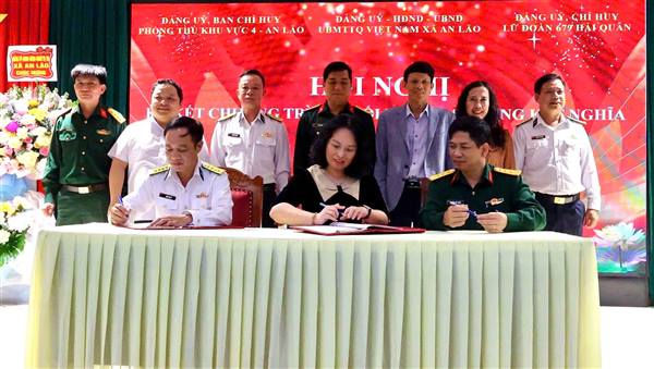 Xã An Lão ký kết hoạt động kết nghĩa với Ban Chỉ huy Phòng thủ khu vực - An Lão và Lữ đoàn 679 Hải quân