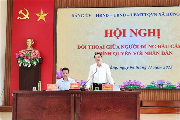 Xã Hùng Thắng tiếp xúc, đối thoại giữa người đứng đầu cấp ủy, chính quyền với nhân dân