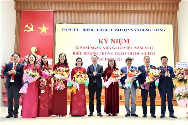 Xã Hùng Thắng kỷ niệm 43 năm Ngày Nhà giáo Việt Nam và biểu dương phong trào thi đua “Hai tốt” năm học 2024 - 2025