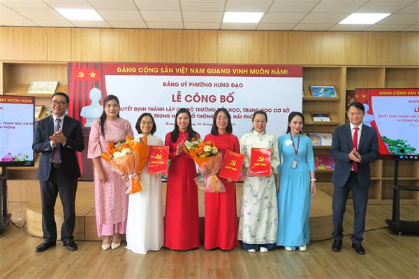 Thành lập Chi bộ Trường Tiểu học, THCS và THPT Alpha Hải Phòng trực thuộc Đảng ủy phường Hưng Đạo