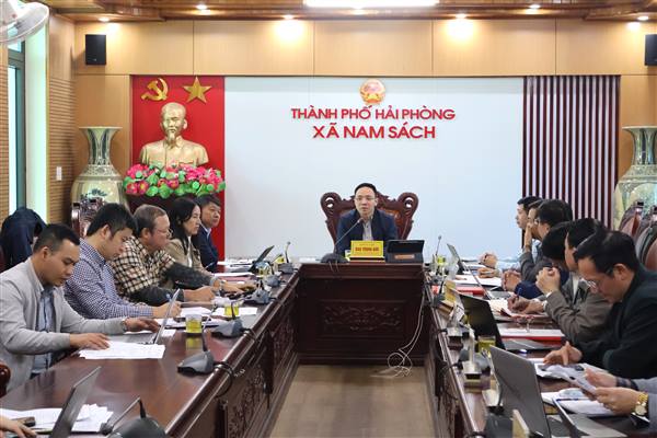 Phó Chủ tịch Thường trực HĐND thành phố Đào Trọng Đức làm việc với xã Nam Sách về thực hiện nhiệm vụ sau Đại hội Đảng bộ xã lần thứ I