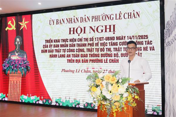 Phường Lê Chân đẩy mạnh kiểm tra, xử lý vi phạm trật tự đô thị, an toàn giao thông