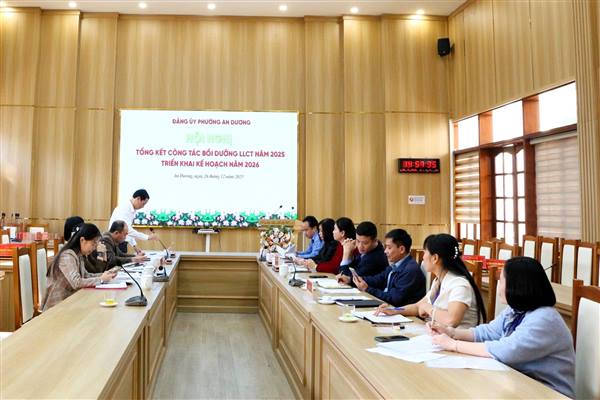 Đảng ủy phường An Dương tổng kết công tác bồi dưỡng lý luận chính trị năm 2025, triển khai nhiệm vụ năm 2026