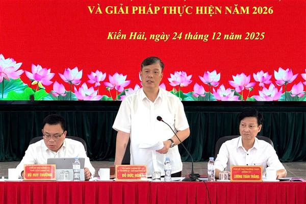 Năm 2026, Đảng ủy xã Kiến Hải tập trung đổi mới phương thức lãnh đạo, tăng cường giải phóng mặt bằng, thu ngân sách và chuyển đổi số