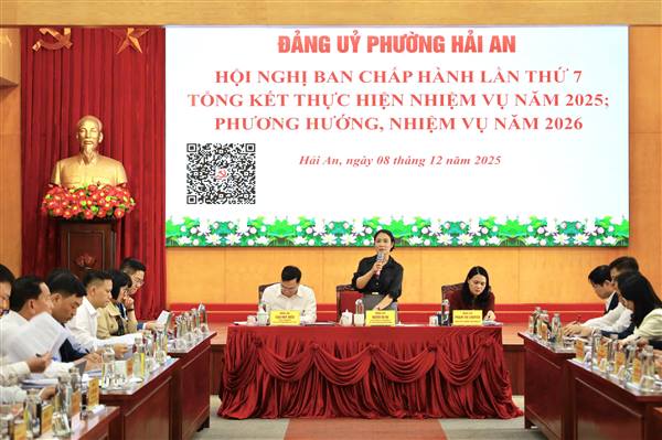 Đảng ủy phường Hải An xác định chủ đề năm 2026: “Chủ động thực thi, chỉnh trang đô thị, đẩy mạnh chuyển đổi số”
