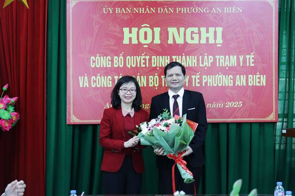 Phường An Biên công bố các Quyết định thành lập và công tác cán bộ Trạm Y tế phường