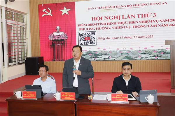 Phường Hồng An xác định chủ đề năm 2026 là “Đô thị - Kỷ cương - An sinh xã hội và chuyển đổi số”