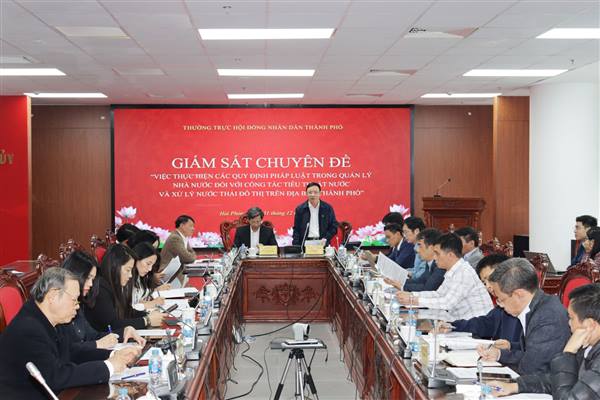 Thường trực HĐND thành phố cho ý kiến vào dự thảo Báo cáo kết quả giám sát chuyên đề về công tác tiêu thoát nước và xử lý nước thải đô thị