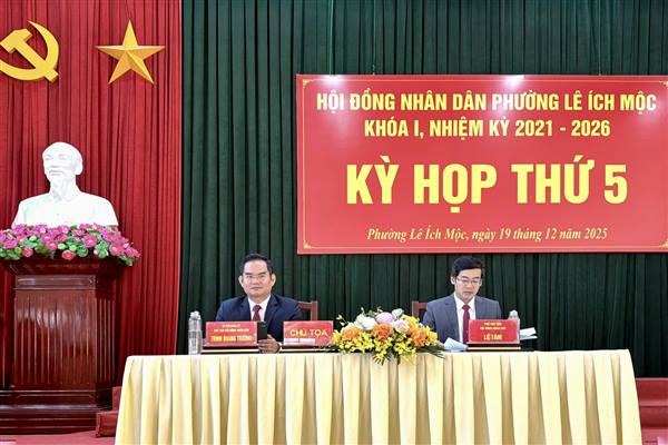 Kỳ họp thứ 5 HĐND phường Lê Ích Mộc: Quyết tâm thực hiện thắng lợi các mục tiêu phát triển kinh tế - xã hội năm 2026