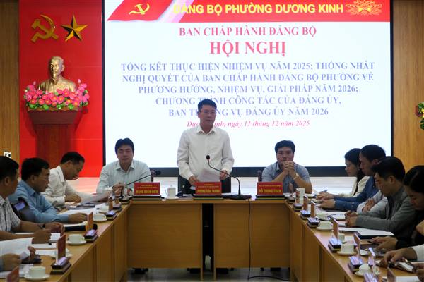 Đảng bộ phường Dương Kinh phấn đấu hoàn thành 20 chỉ tiêu cơ bản trong công tác năm 2026