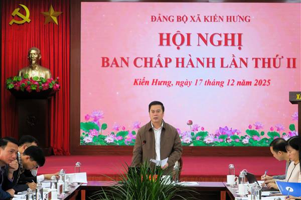 Năm 2025, xã Kiến Hưng thu ngân sách đạt 151% so với dự toán được giao