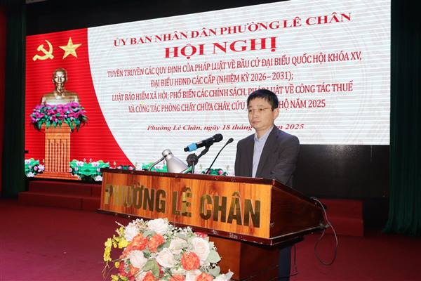 Phường Lê Chân tuyên truyền các quy định của pháp luật về bầu cử đại biểu Quốc hội khóa XV và đại biểu HĐND các cấp, nhiệm kỳ 2026 - 2031