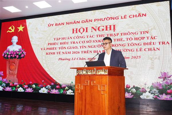 Phường Lê Chân tập huấn Tổng điều tra kinh tế năm 2026 trên địa bàn