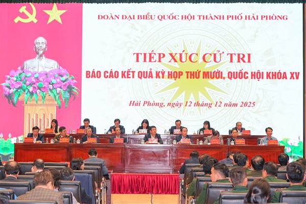 Đoàn đại biểu Quốc hội Hải Phòng tiếp xúc cử tri, báo cáo kết quả Kỳ họp thứ Mười, Quốc hội khóa XV