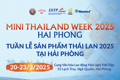Tuần lễ sản phẩm Thái Lan 2025 sẽ diễn ra từ ngày 20 – 23/03/2025, tại Cung Văn hoá Hữu nghị Lao động Việt-Tiệp, số 53 Lạch Tray