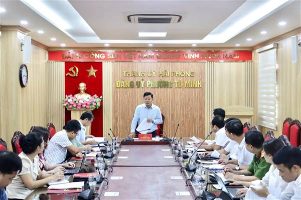 Trưởng Ban Quản lý Khu kinh tế Hải Phòng làm việc với một số địa phương phía Tây thành phố về vận hành chính quyền địa phương 02 cấp và công tác chuẩn bị Đại hội Đảng nhiệm kỳ 2025–2030