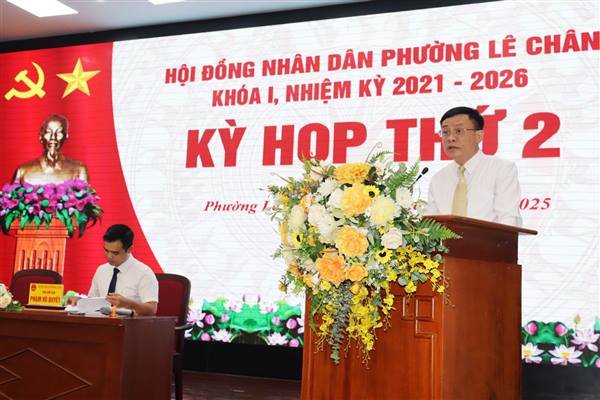 Kỳ họp thứ 2 (Kỳ họp thường lệ giữa năm 2025) HĐND phường Lê Chân khóa I, nhiệm kỳ 2021 - 2026
