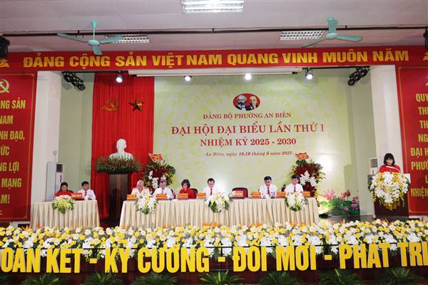 189 đại biểu dự Đại hội đại biểu Đảng bộ phường An Biên lần thứ I, nhiệm kỳ 2025 - 2030