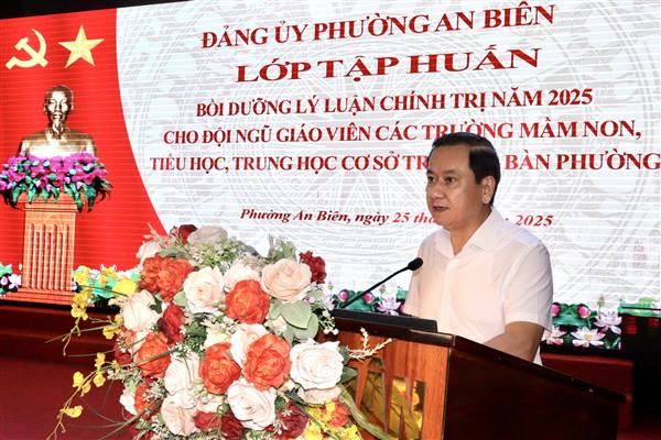 Phường An Biên bồi dưỡng, tập huấn chính trị hè năm 2025 cho đội ngũ cán bộ và giáo viên các trường mầm non, tiểu học, THCS trên địa bàn