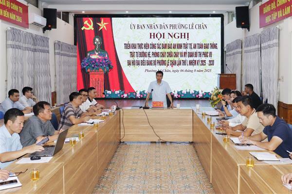 Phường Lê Chân triển khai công tác đảm bảo an ninh trật tự, an toàn giao thông phục vụ Đại hội Đảng bộ phường lần thứ I, nhiệm kỳ 2025 - 2030