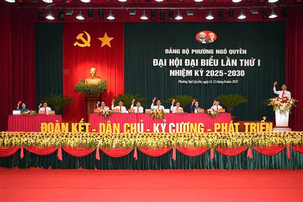 197 đại biểu dự Đại hội đại biểu Đảng bộ&nbsp;phường Ngô Quyền lần thứ I, nhiệm kỳ 2025-2030
