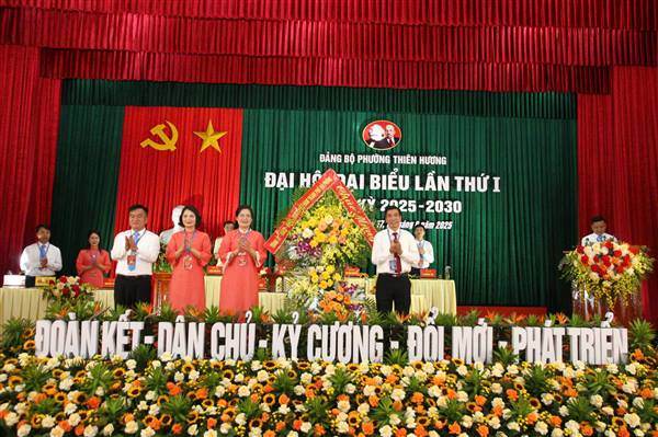 Đại hội Đảng bộ phường Thiên Hương lần thứ I, nhiệm kỳ 2025 – 2030: Quyết tâm xây dựng đô thị xanh, văn minh, hiện đại, bền vững