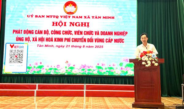 Xã Tân Minh phát động ủng hộ, xã hội hóa kinh phí chuyển đổi vùng cấp nước
