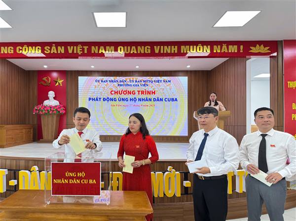 Phường Gia Viên tiếp nhận 47.600.000 đồng trong ngày đầu phát động ủng hộ Nhân dân Cuba