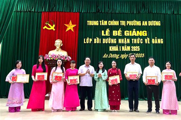 63 đoàn viên, thanh niên phường An Dương, An Hải và An Phong hoàn thành chương trình bồi dưỡng nhận thức về Đảng
