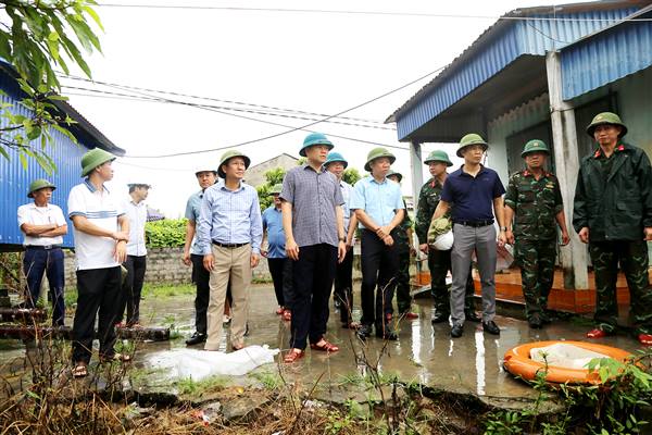 Phó Chủ tịch UBND thành phố Hoàng Minh Cường kiểm tra công tác phòng, chống Bão số 9 tại xã An Trường, phường Kiến An và Trạm Biến áp 220KV Đình Vũ