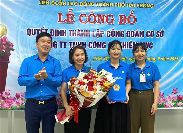Công bố Quyết định thành lập Công đoàn cơ sở tại doanh nghiệp thuộc Khu công nghiệp An Phát