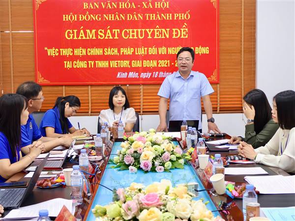 Giám sát chuyên đề việc thực hiện chính sách, pháp luật đối với người lao động tại doanh nghiệp