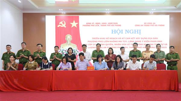 Phường Phù Liễn tổ chức ký cam kết xây dựng địa bàn không ma túy