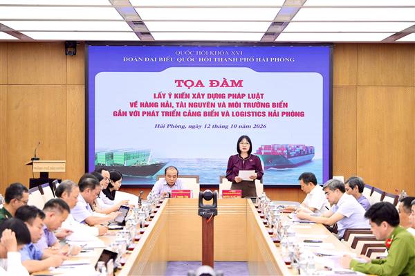 Đoàn ĐBQH thành phố lấy ý kiến hoàn thiện pháp luật về hàng hải, tài nguyên và môi trường biển