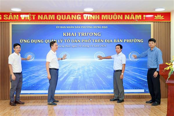 Ra mắt "Ứng dụng Quản lý địa bàn dân cư Phường Hưng Đạo" hưởng ứng Ngày Chuyển đổi số quốc gia
