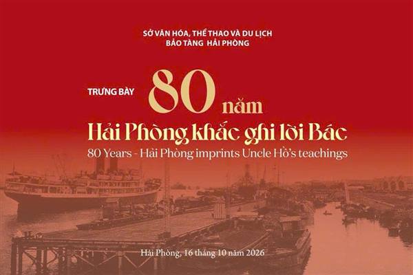 Trưng bày Chuyên đề "80 năm - Hải Phòng khắc ghi lời Bác” tại Bảo tàng Hải Phòng từ ngày 16/10 đến hết ngày 30/11/2026
