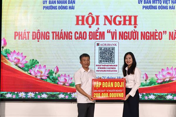 Phường Đông Hải: Hơn 600 triệu đồng bước đầu ủng hộ Quỹ “Vì người nghèo” năm 2026