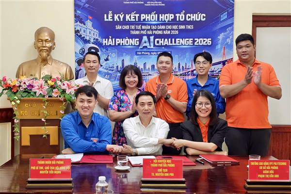 Ký kết phối hợp triển khai Sân chơi Trí tuệ nhân tạo dành cho học sinh THCS – "Hải Phòng AI Challenge 2026"