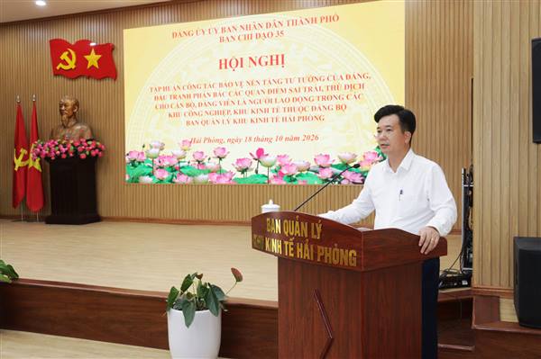 Tập huấn bảo vệ nền tảng tư tưởng của Đảng, đấu tranh phản bác các quan điểm sai trái, thù địch cho cán bộ, đảng viên trong Khu công nghiệp, Khu kinh tế