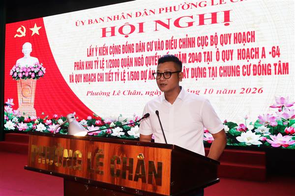 Phường Lê Chân lấy ý kiến cộng đồng dân cư về Quy hoạch Dự án cải tạo, xây dựng lại Chung cư Đồng Tâm 