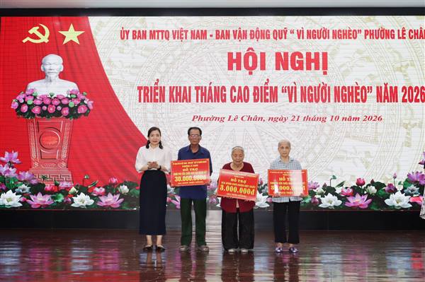 Phường Lê Chân triển khai Tháng cao điểm “Vì người nghèo” năm 2026
